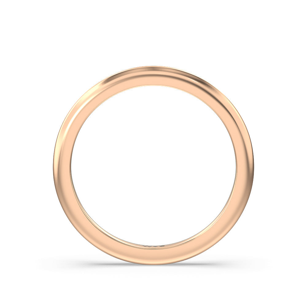Modern Fine Line Wedding Band with 18KT Rose Gold Cut Diamond in 14KT Rose Gold view 2
