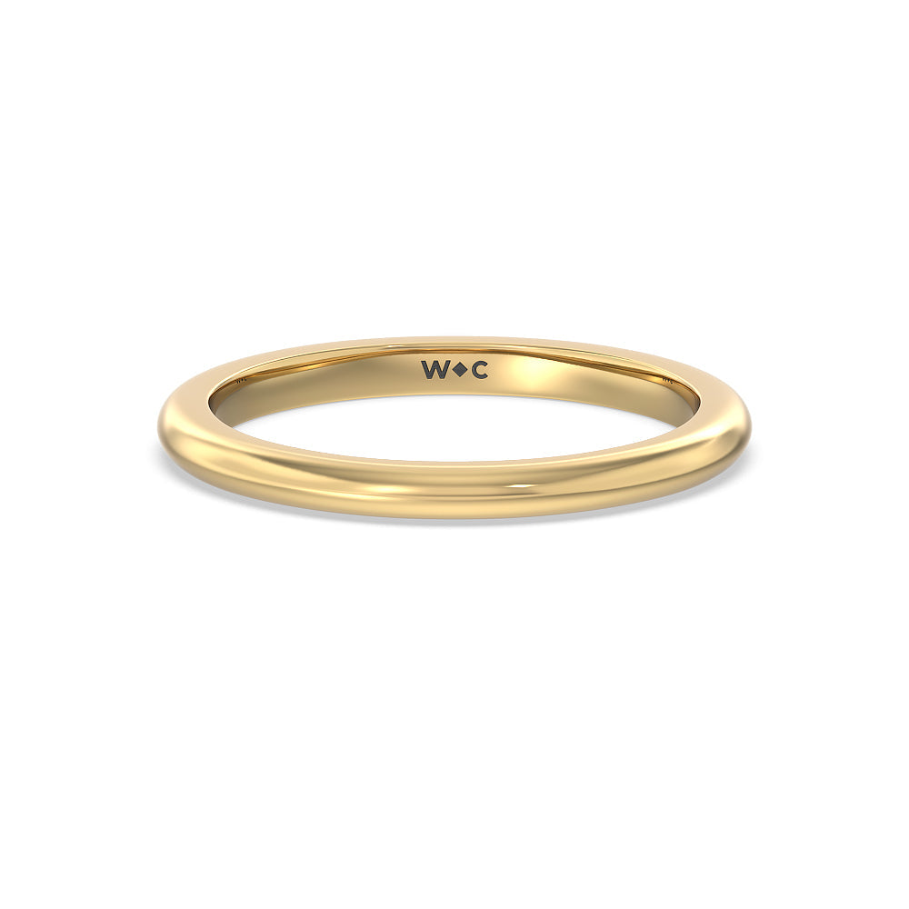 Modern Fine Line Wedding Band with 18KT Yellow Gold Cut Diamond in 14KT Yellow Gold view 1
