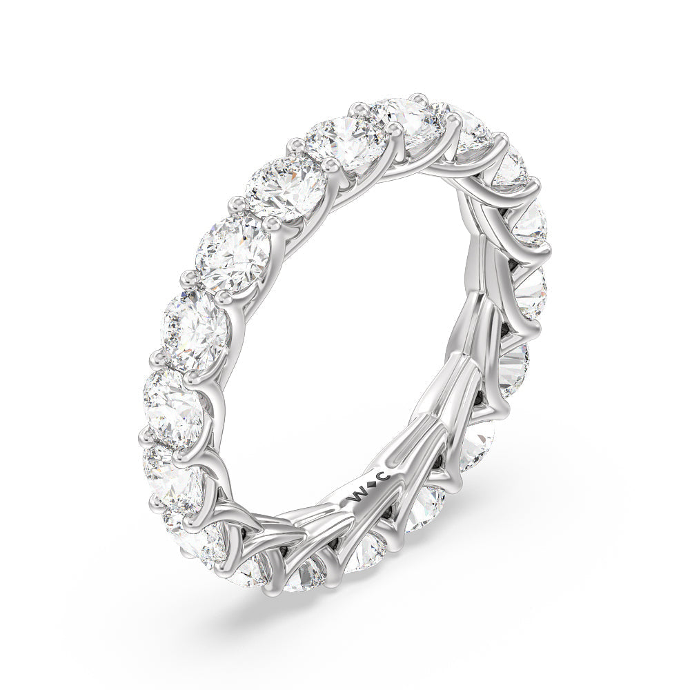 Cable Diamond Eternity Ring with Platinum / Natural / 3 5/8 Cut Diamond in 14KT Platinum / Natural / 3 5/8 view 3
