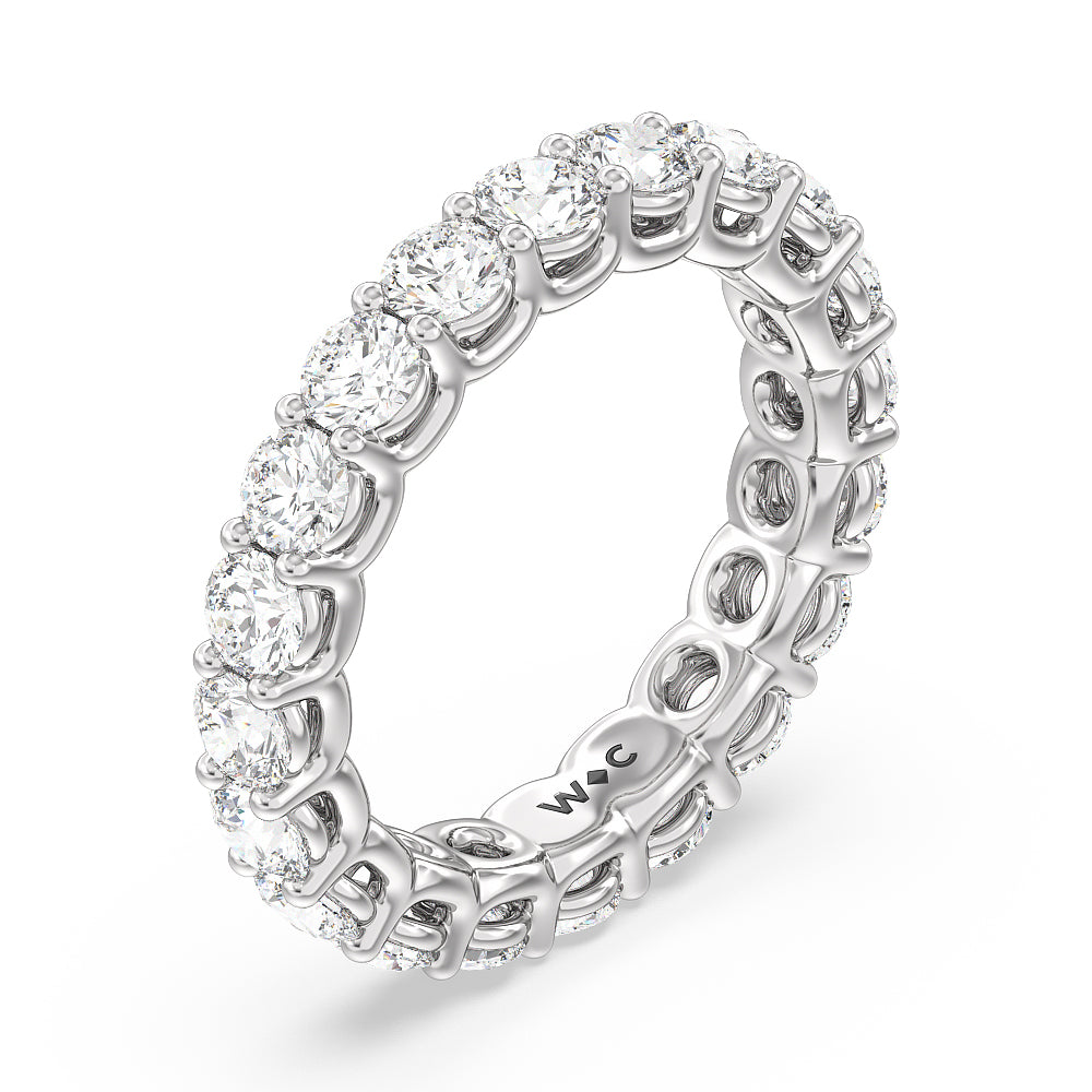 Dome Basket Diamond Eternity Ring with Platinum / Natural / 2 Cut Diamond in 14KT Platinum / Natural / 2 view 3
