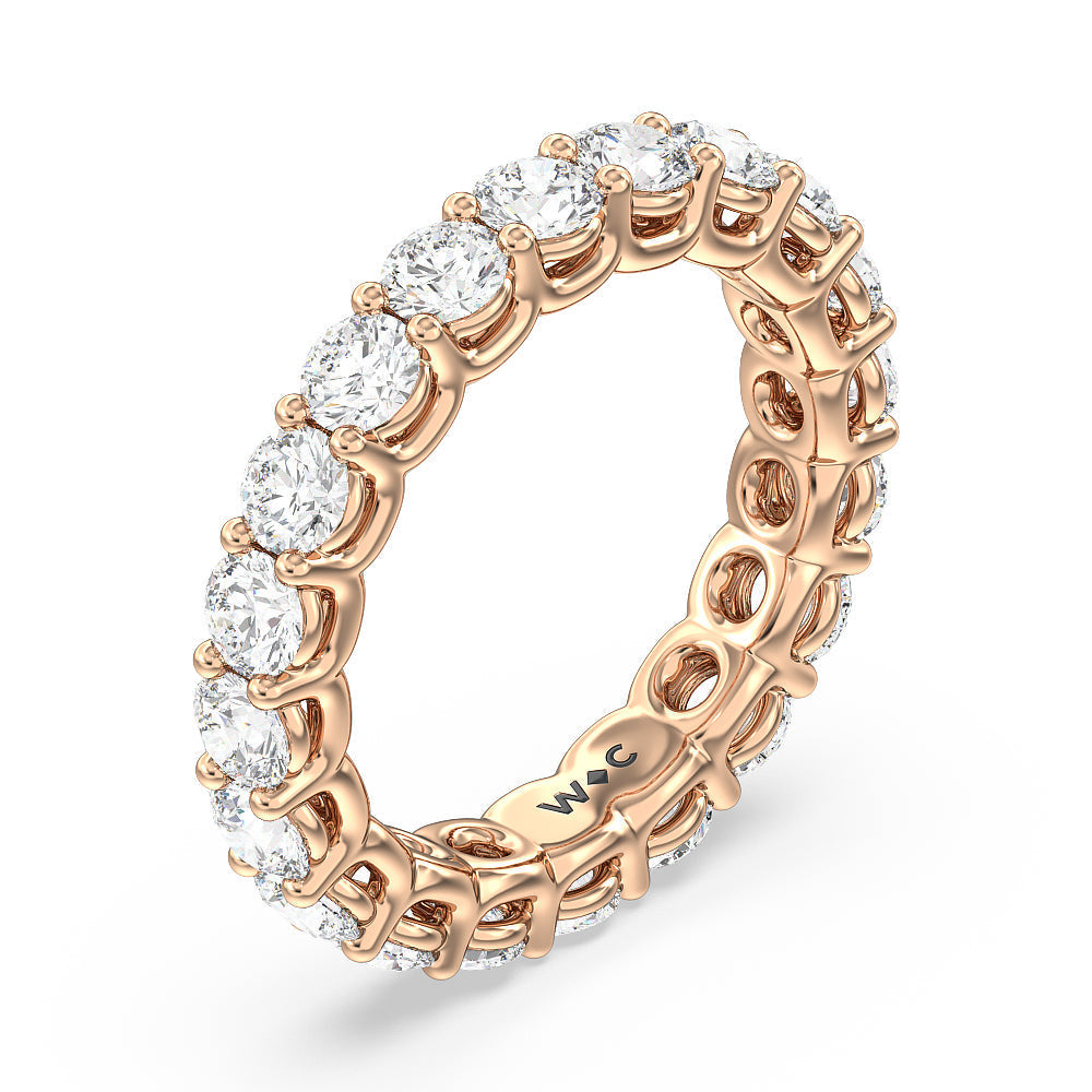 Dome Basket Diamond Eternity Ring with 18KT Rose Gold / Natural / 3 1/5 Cut Diamond in 14KT Rose Gold / Natural / 3 1/5 view 3
