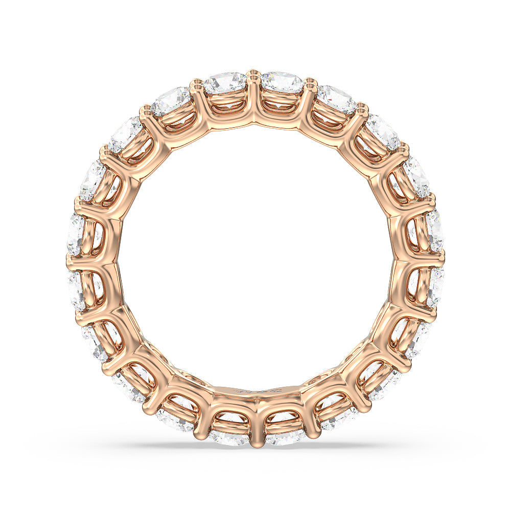 Dome Basket Diamond Eternity Ring with 18KT Rose Gold / Natural / 3 1/5 Cut Diamond in 14KT Rose Gold / Natural / 3 1/5 view 2
