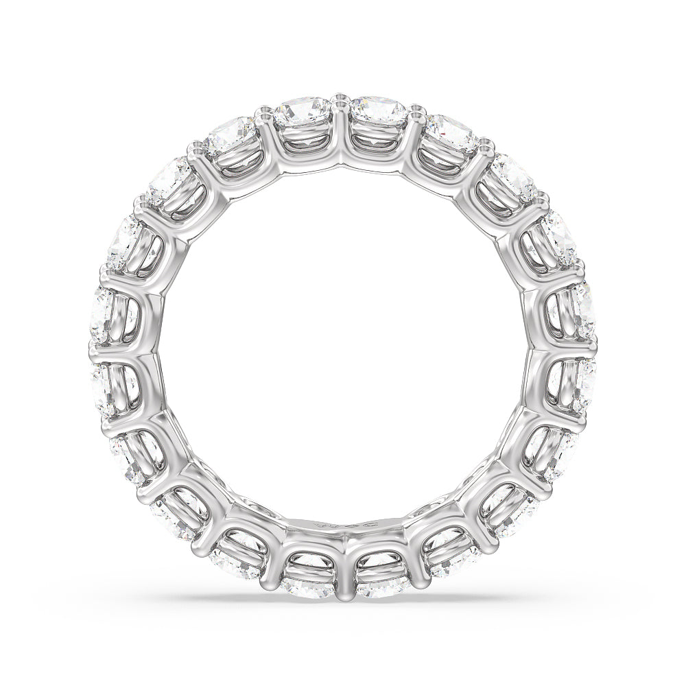 Dome Basket Diamond Eternity Ring with Platinum / Natural / 3 1/5 Cut Diamond in 14KT Platinum / Natural / 3 1/5 view 2
