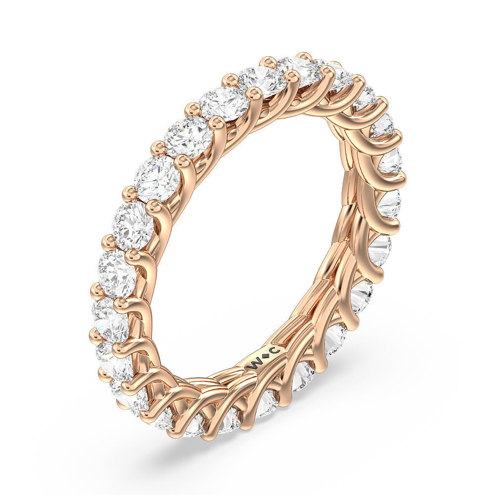 Cable Diamond Eternity Ring with 18KT Rose Gold / Natural / 2 Cut Diamond in 14KT Rose Gold / Natural / 2 view 3
