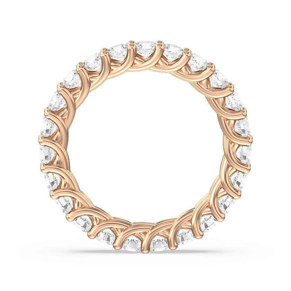 Cable Diamond Eternity Ring with 18KT Rose Gold / Natural / 2 Cut Diamond in 14KT Rose Gold / Natural / 2 view 2
