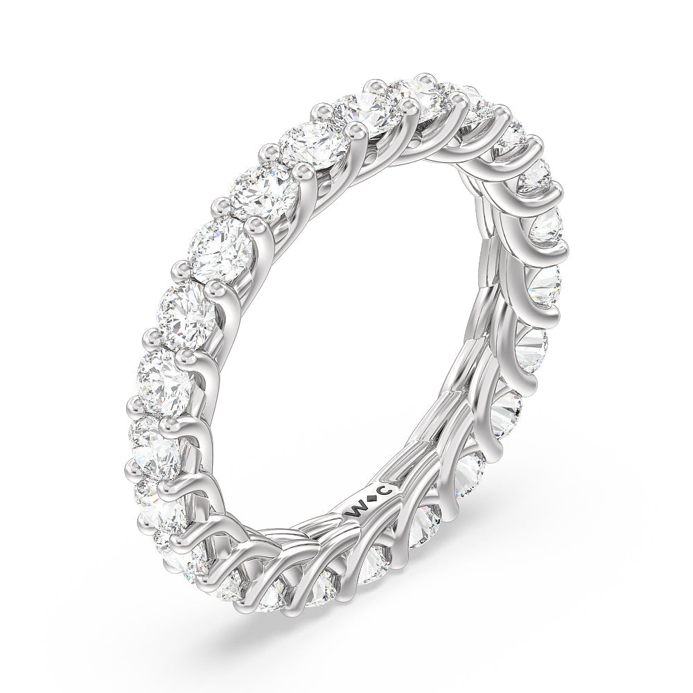 Cable Diamond Eternity Ring with Platinum / Natural / 2 Cut Diamond in 14KT Platinum / Natural / 2 view 3
