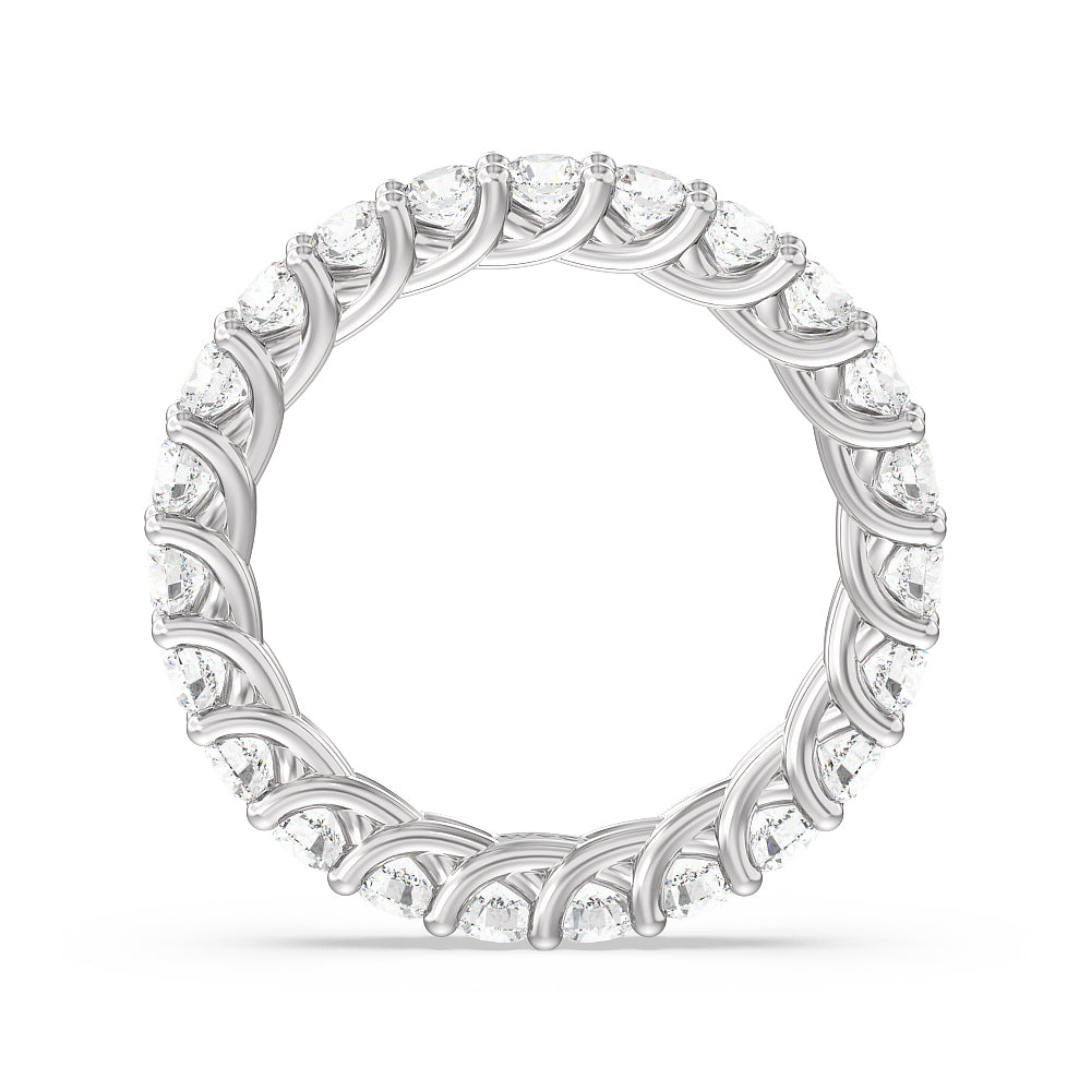 Cable Diamond Eternity Ring with Platinum / Natural / 2 Cut Diamond in 14KT Platinum / Natural / 2 view 2
