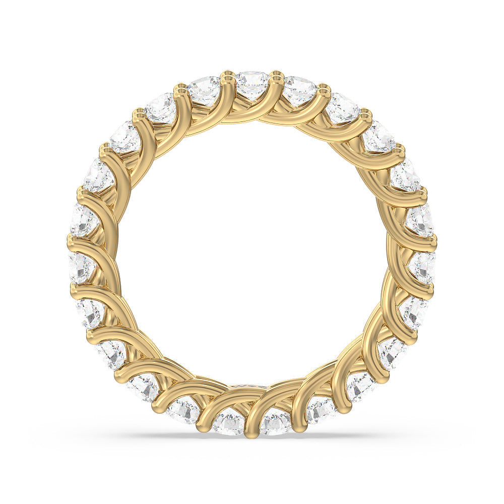 Cable Diamond Eternity Ring with 18KT Yellow Gold / Natural / 2 Cut Diamond in 14KT Yellow Gold / Natural / 2 view 2

