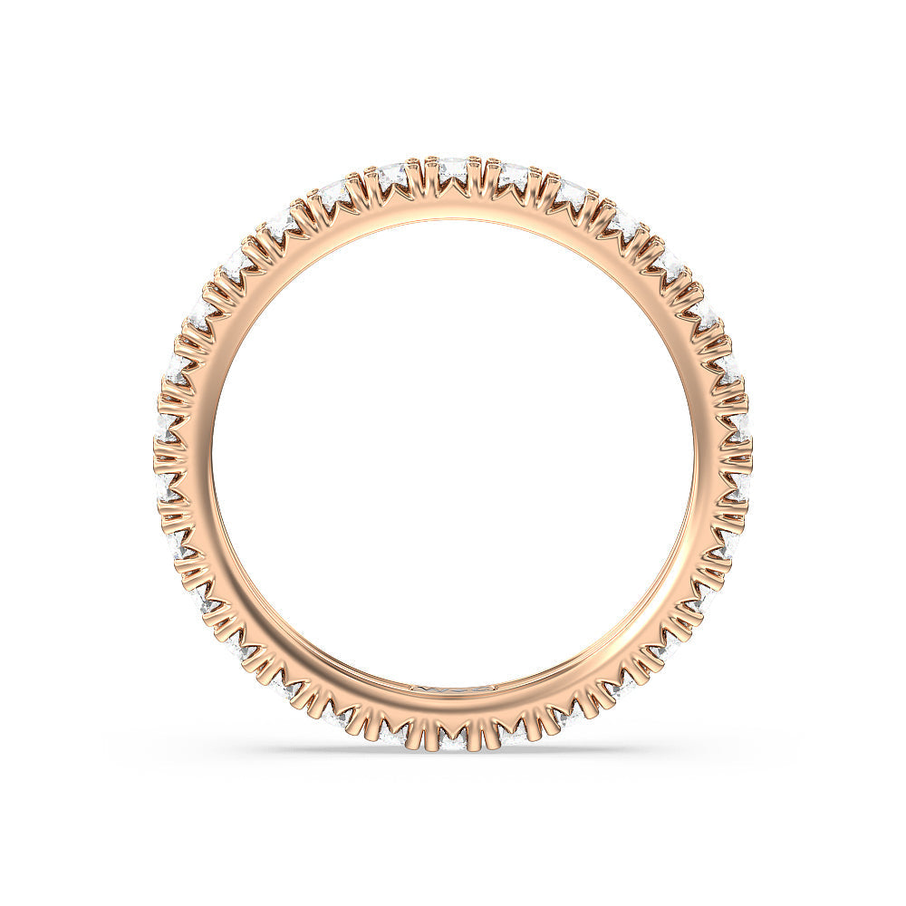 Four-Claw Diamond Eternity Ring with 18KT Rose Gold / Natural / 1 Cut Diamond in 14KT Rose Gold / Natural / 1 view 2
