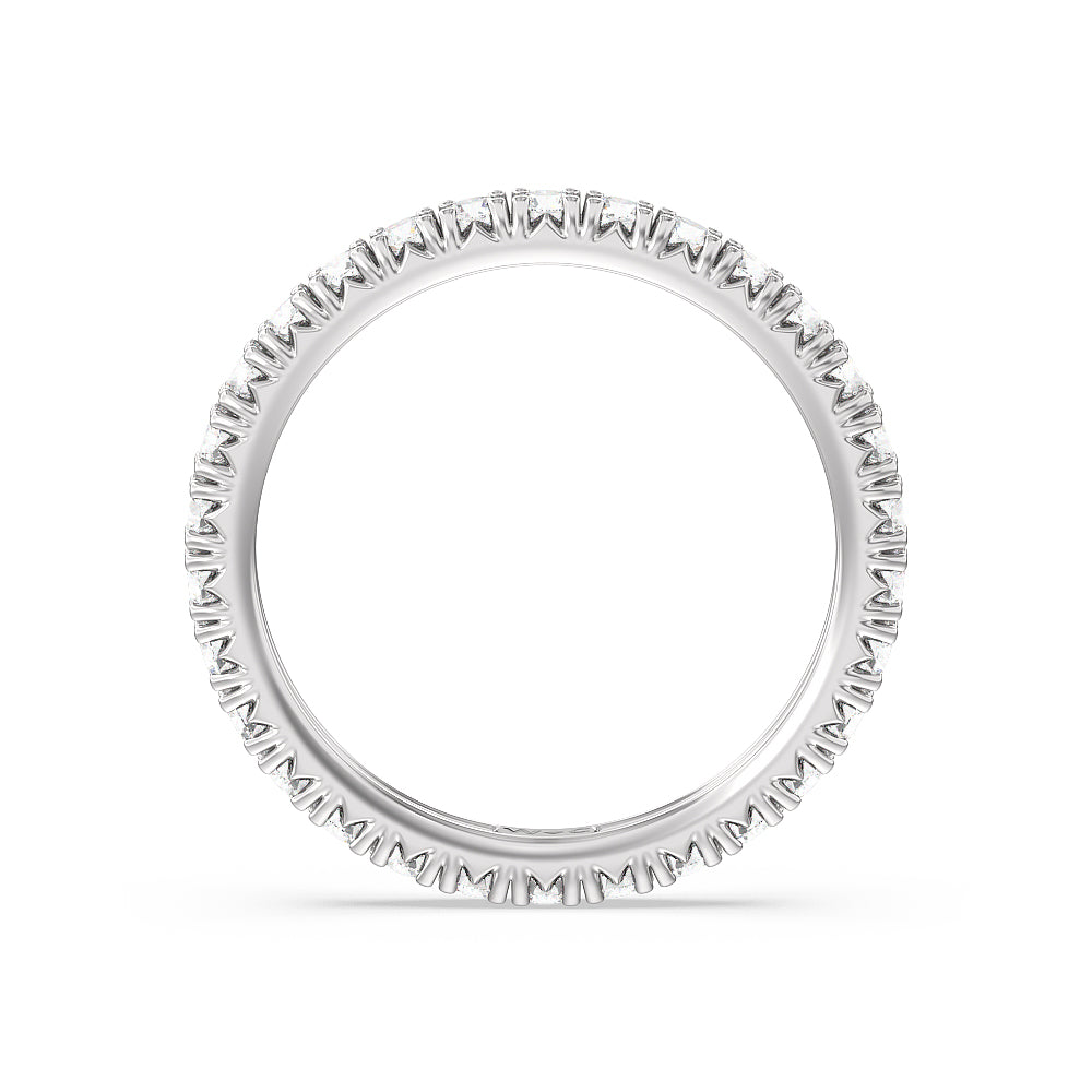 Four-Claw Diamond Eternity Ring with Platinum / Natural / 1 Cut Diamond in 14KT Platinum / Natural / 1 view 2
