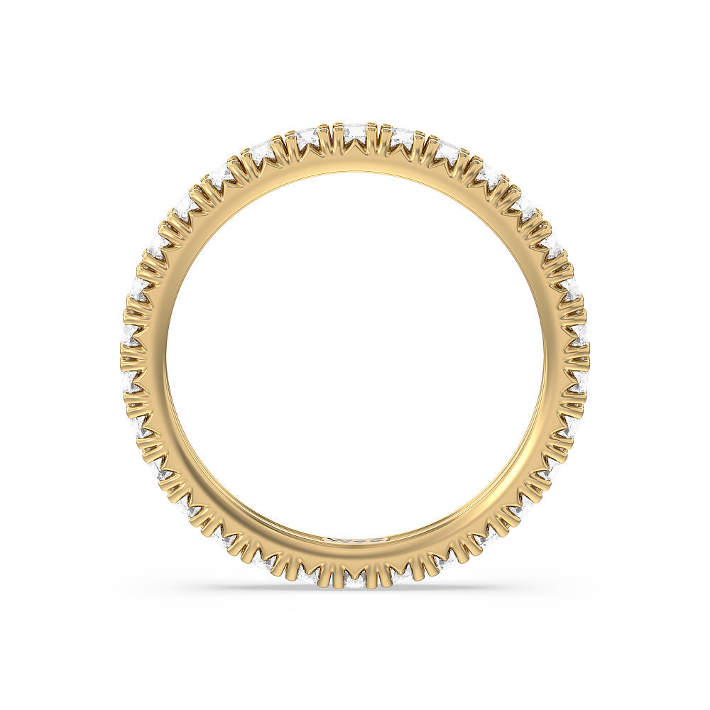 Four-Claw Diamond Eternity Ring with 18KT Yellow Gold / Natural / 1 Cut Diamond in 14KT Yellow Gold / Natural / 1 view 2
