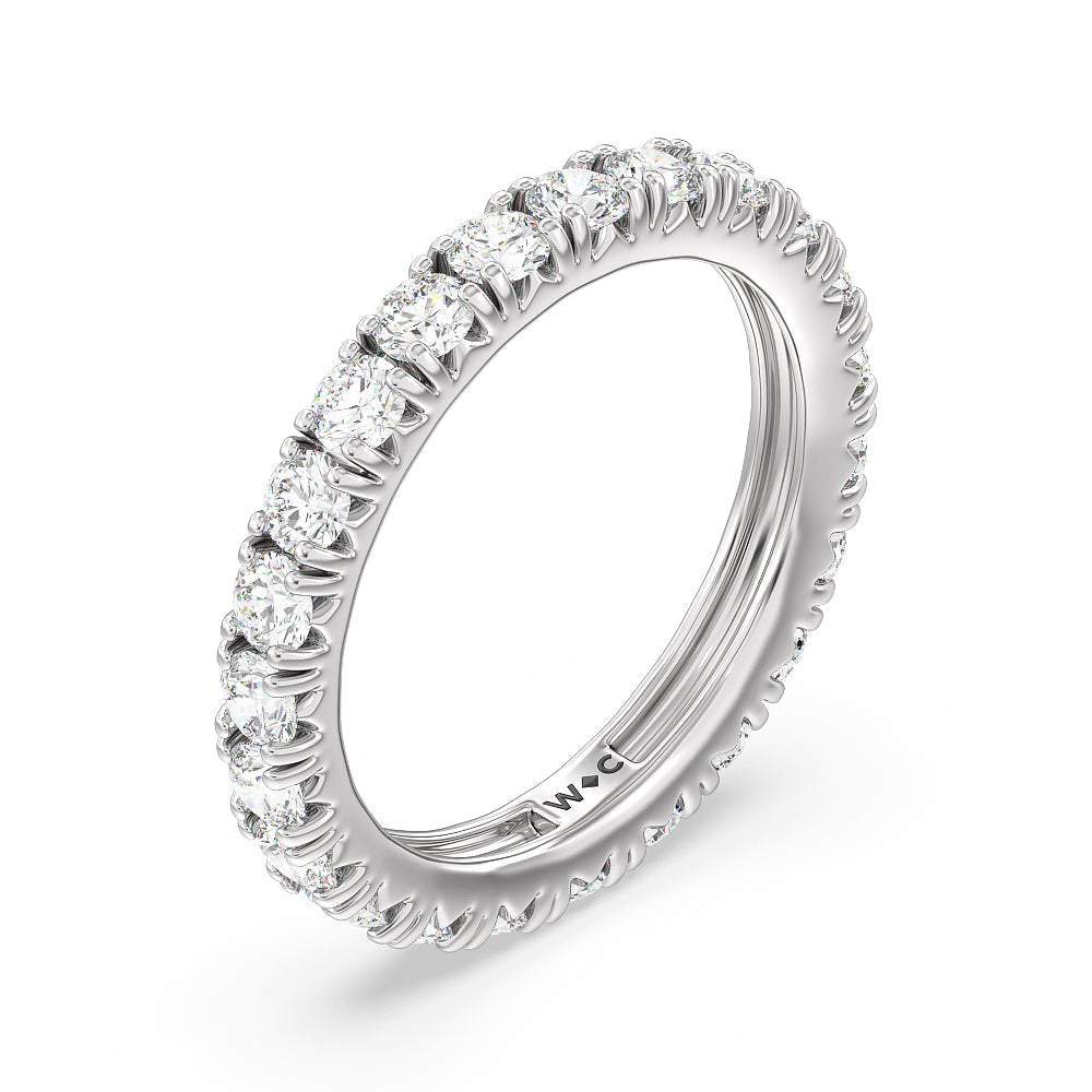 Four-Claw Diamond Eternity Ring with Platinum / Natural / 2 Cut Diamond in 14KT Platinum / Natural / 2 view 3
