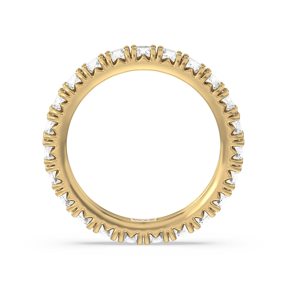 Four-Claw Diamond Eternity Ring with 18KT Yellow Gold / Natural / 2 Cut Diamond in 14KT Yellow Gold / Natural / 2 view 2

