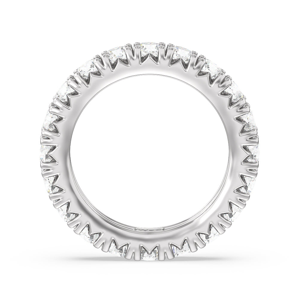 Four-Claw Diamond Eternity Ring with Platinum / Natural / 3 1/5 Cut Diamond in 14KT Platinum / Natural / 3 1/5 view 2
