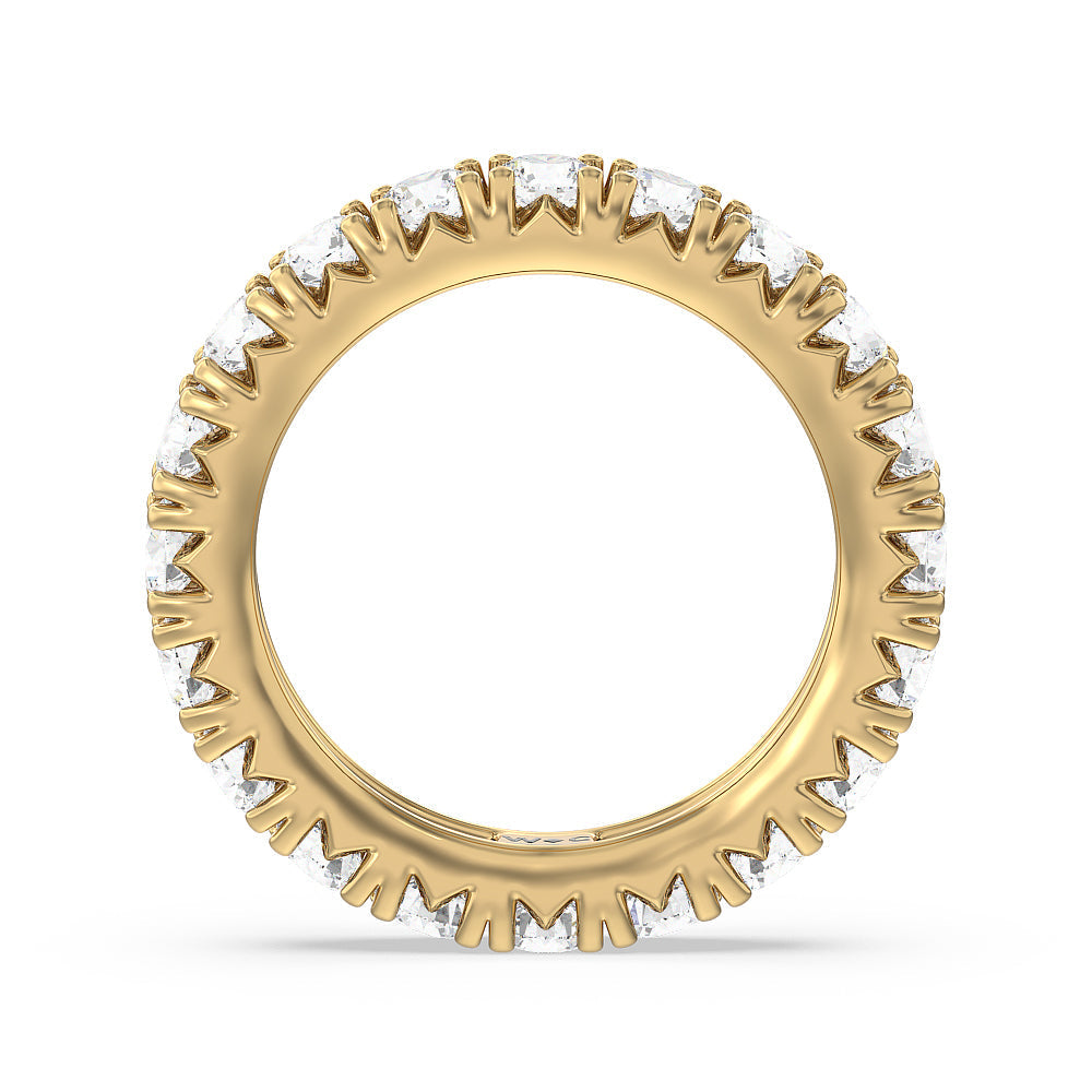 Four-Claw Diamond Eternity Ring with 18KT Yellow Gold / Natural / 3 1/5 Cut Diamond in 14KT Yellow Gold / Natural / 3 1/5 view 2
