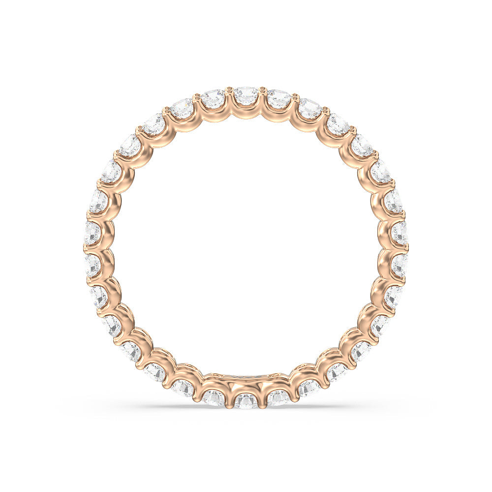 Shared Prong Wave Lab Diamond Eternity Ring with 18KT Rose Gold / Natural / 1 Cut Diamond in 14KT Rose Gold / Natural / 1 view 2
