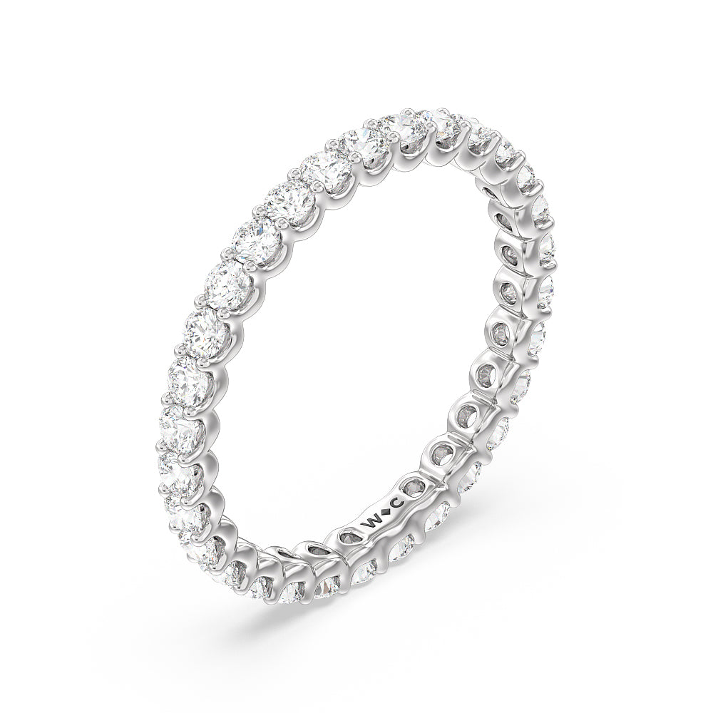 Shared Prong Wave Lab Diamond Eternity Ring with Platinum / Natural / 1 Cut Diamond in 14KT Platinum / Natural / 1 view 3
