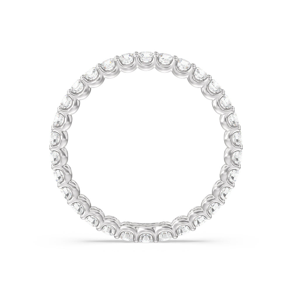 Shared Prong Wave Lab Diamond Eternity Ring with Platinum / Natural / 1 Cut Diamond in 14KT Platinum / Natural / 1 view 2
