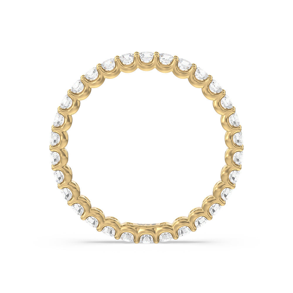 Shared Prong Wave Lab Diamond Eternity Ring with 18KT Yellow Gold / Natural / 1 Cut Diamond in 14KT Yellow Gold / Natural / 1 view 2
