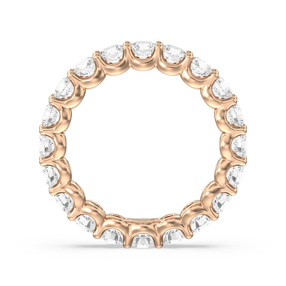 Shared Prong Wave Lab Diamond Eternity Ring with 18KT Rose Gold / Natural / 3 1/5 Cut Diamond in 14KT Rose Gold / Natural / 3 1/5 view 2

