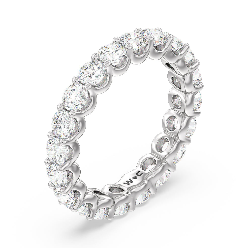 Shared Prong Wave Lab Diamond Eternity Ring with Platinum / Natural / 3 1/5 Cut Diamond in 14KT Platinum / Natural / 3 1/5 view 3
