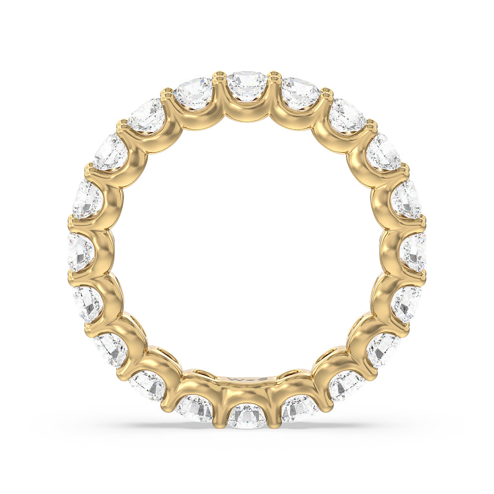 Shared Prong Wave Lab Diamond Eternity Ring with 18KT Yellow Gold / Natural / 3 1/5 Cut Diamond in 14KT Yellow Gold / Natural / 3 1/5 view 2
