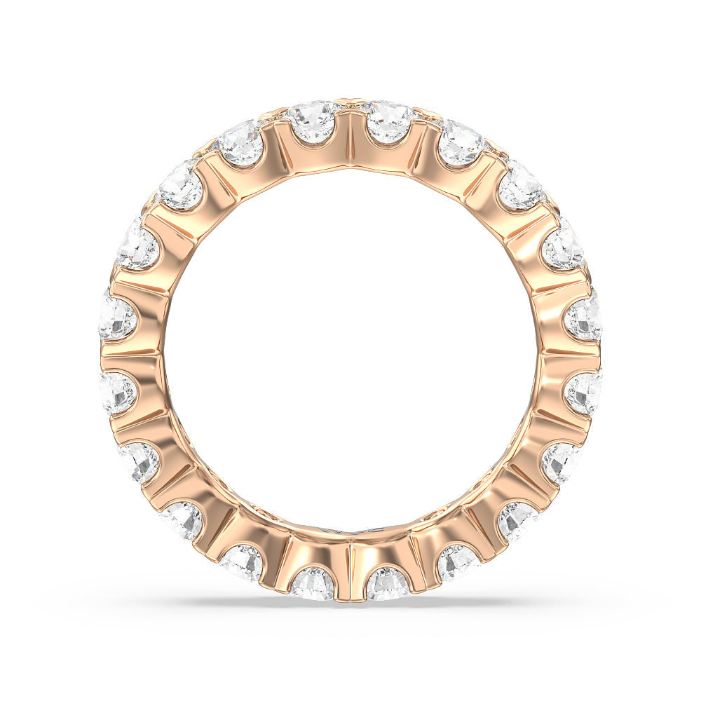 Chevron Diamond Eternity Ring with 18KT Rose Gold / Natural / 3 1/5 Cut Diamond in 14KT Rose Gold / Natural / 3 1/5 view 2
