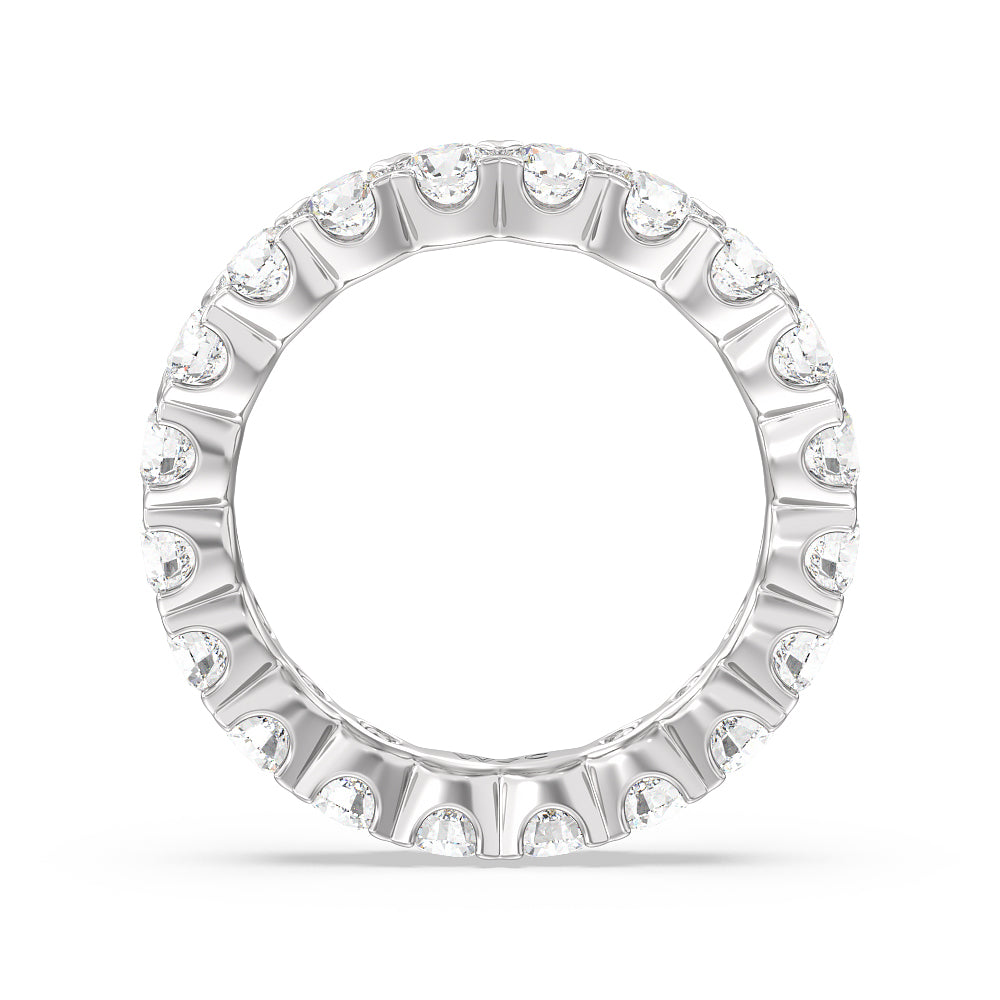 Chevron Diamond Eternity Ring with Platinum / Natural / 3 1/5 Cut Diamond in 14KT Platinum / Natural / 3 1/5 view 2
