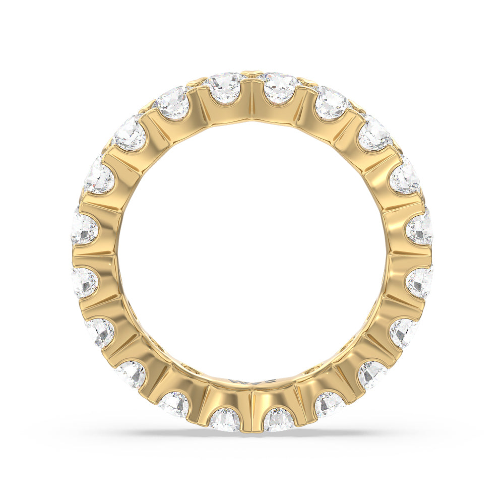 Chevron Diamond Eternity Ring with 18KT Yellow Gold / Natural / 3 1/5 Cut Diamond in 14KT Yellow Gold / Natural / 3 1/5 view 2
