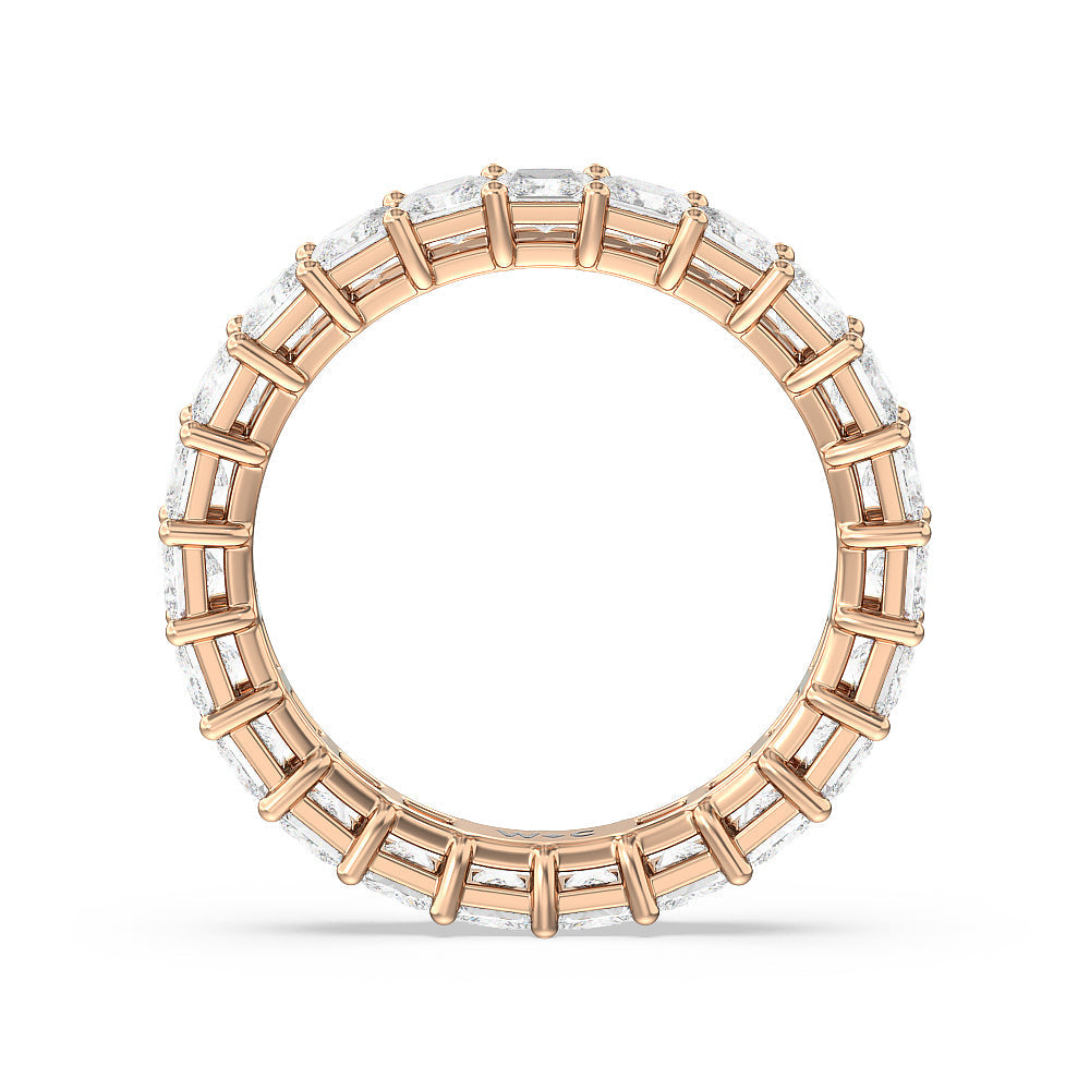 Princess Cut Diamond Eternity Ring with 18KT Rose Gold / Natural / 3 1/5 Cut Diamond in 14KT Rose Gold / Natural / 3 1/5 view 2
