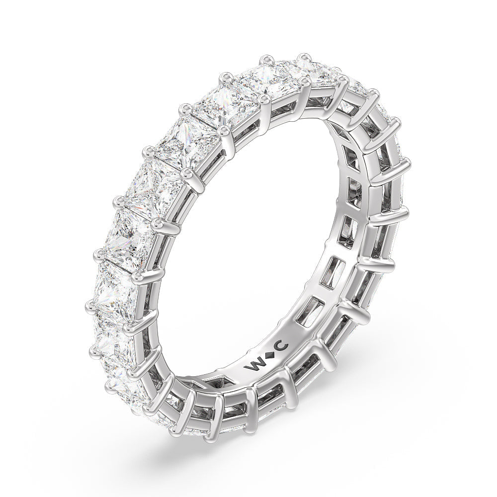 Princess Cut Diamond Eternity Ring with Platinum / Natural / 4 1/5 Cut Diamond in 14KT Platinum / Natural / 4 1/5 view 3
