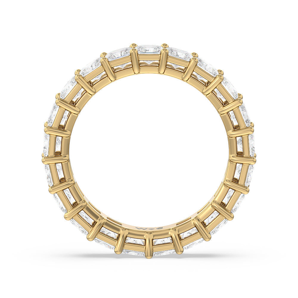 Princess Cut Diamond Eternity Ring with 18KT Yellow Gold / Natural / 4 1/5 Cut Diamond in 14KT Yellow Gold / Natural / 4 1/5 view 2
