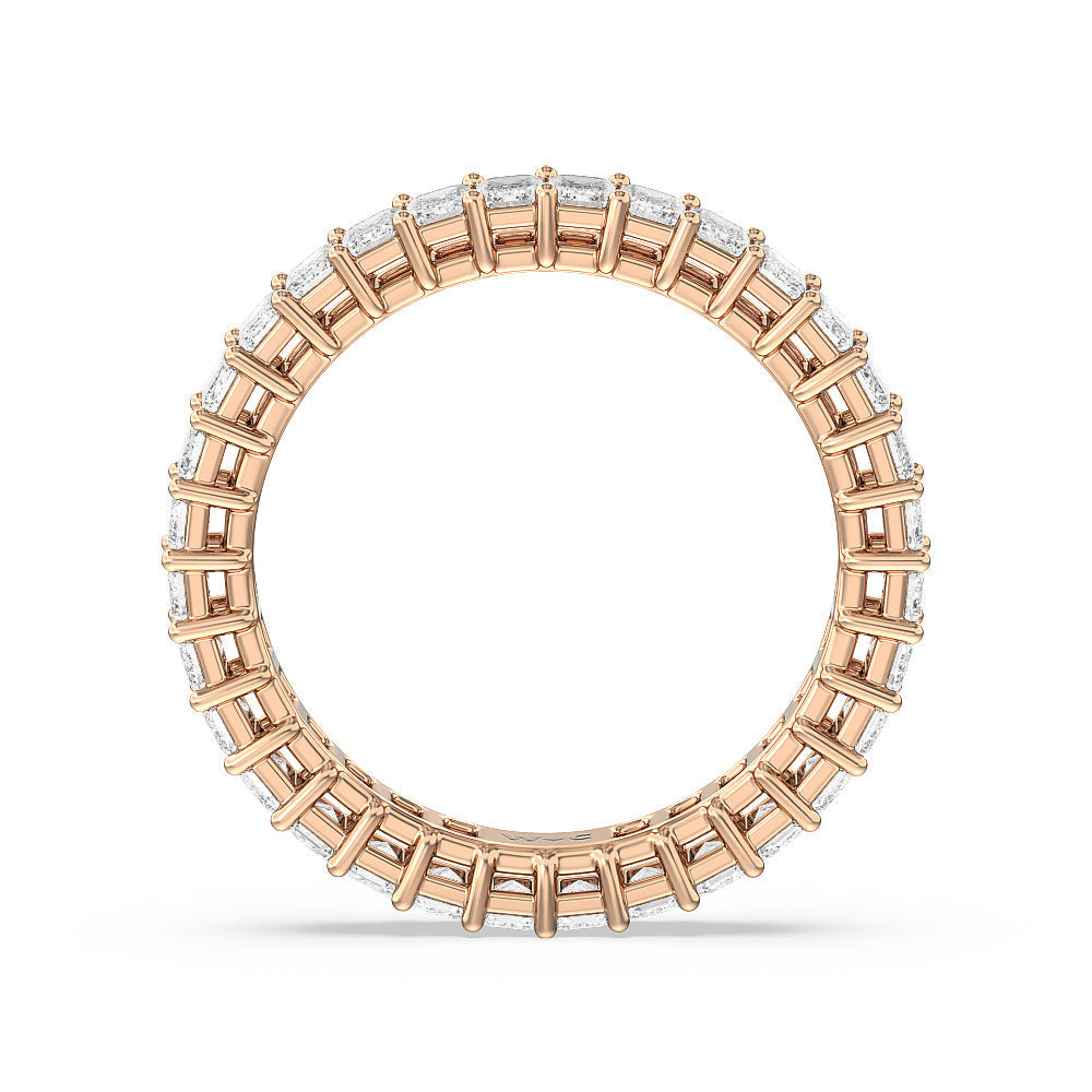 Emerald Cut Diamond Eternity Ring with 18KT Rose Gold / Natural / 3 1/5 Cut Diamond in 14KT Rose Gold / Natural / 3 1/5 view 2
