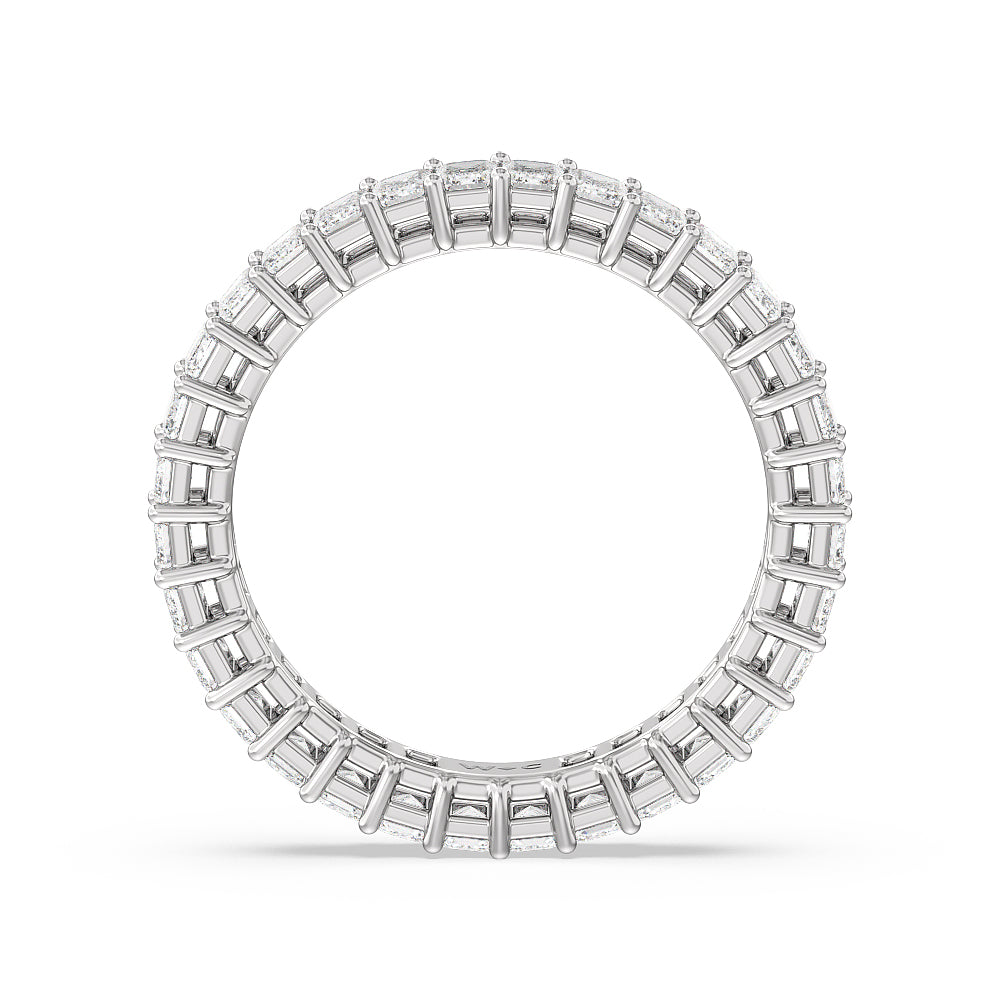 Emerald Cut Diamond Eternity Ring with 18KT White Gold / Natural / 3 1/5 Cut Diamond in 14KT White Gold / Natural / 3 1/5 view 2
