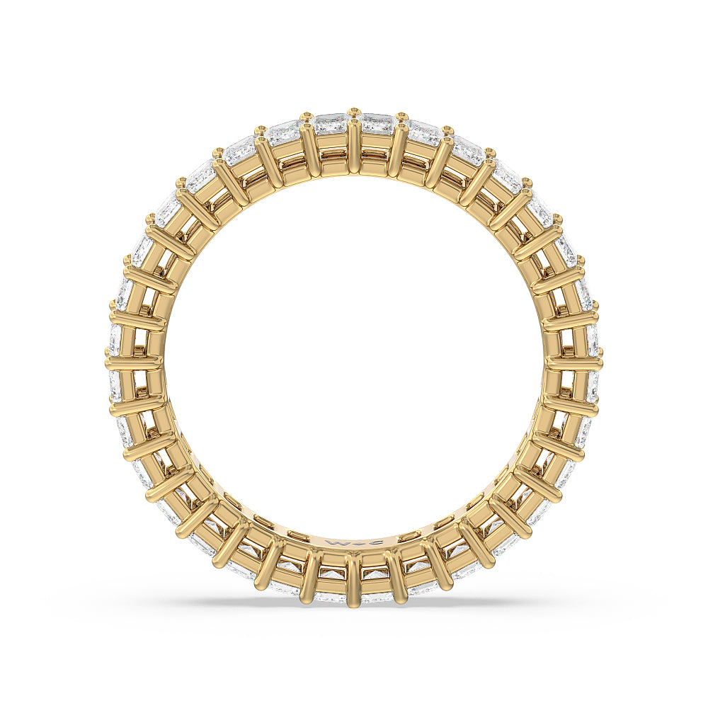 Emerald Cut Diamond Eternity Ring with 18KT Yellow Gold / Natural / 3 1/5 Cut Diamond in 14KT Yellow Gold / Natural / 3 1/5 view 2
