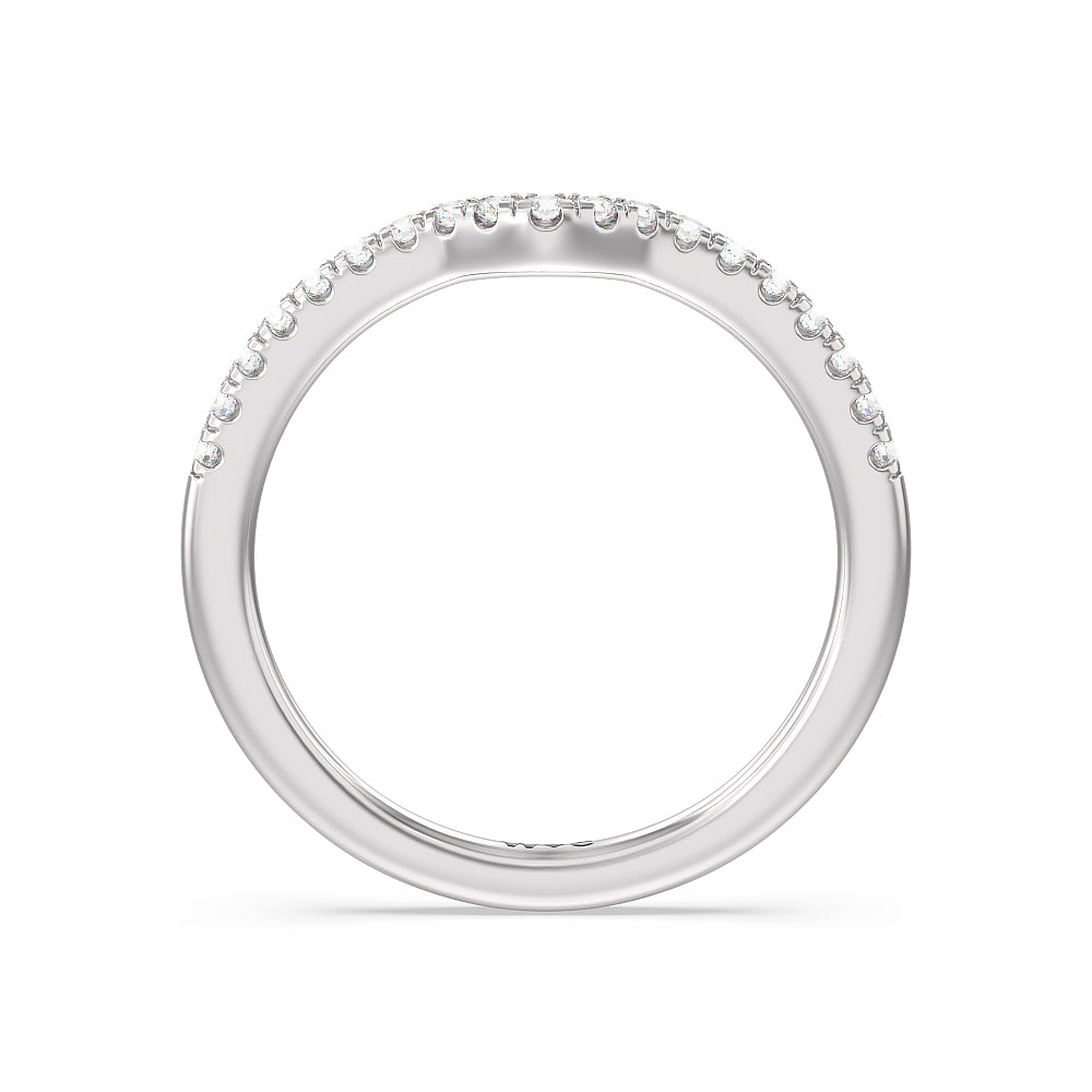 Something Blue Veronica Spire Under Halo Diamond Wedding Band with Platinum Cut Diamond in 14KT Platinum view 2
