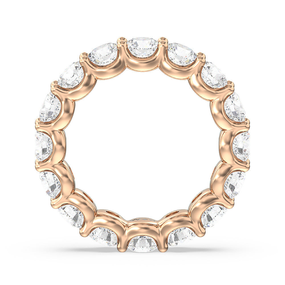 Shared Prong Wave Lab Diamond Eternity Ring with 18KT Rose Gold / Natural / 5 1/4 Cut Diamond in 14KT Rose Gold / Natural / 5 1/4 view 2
