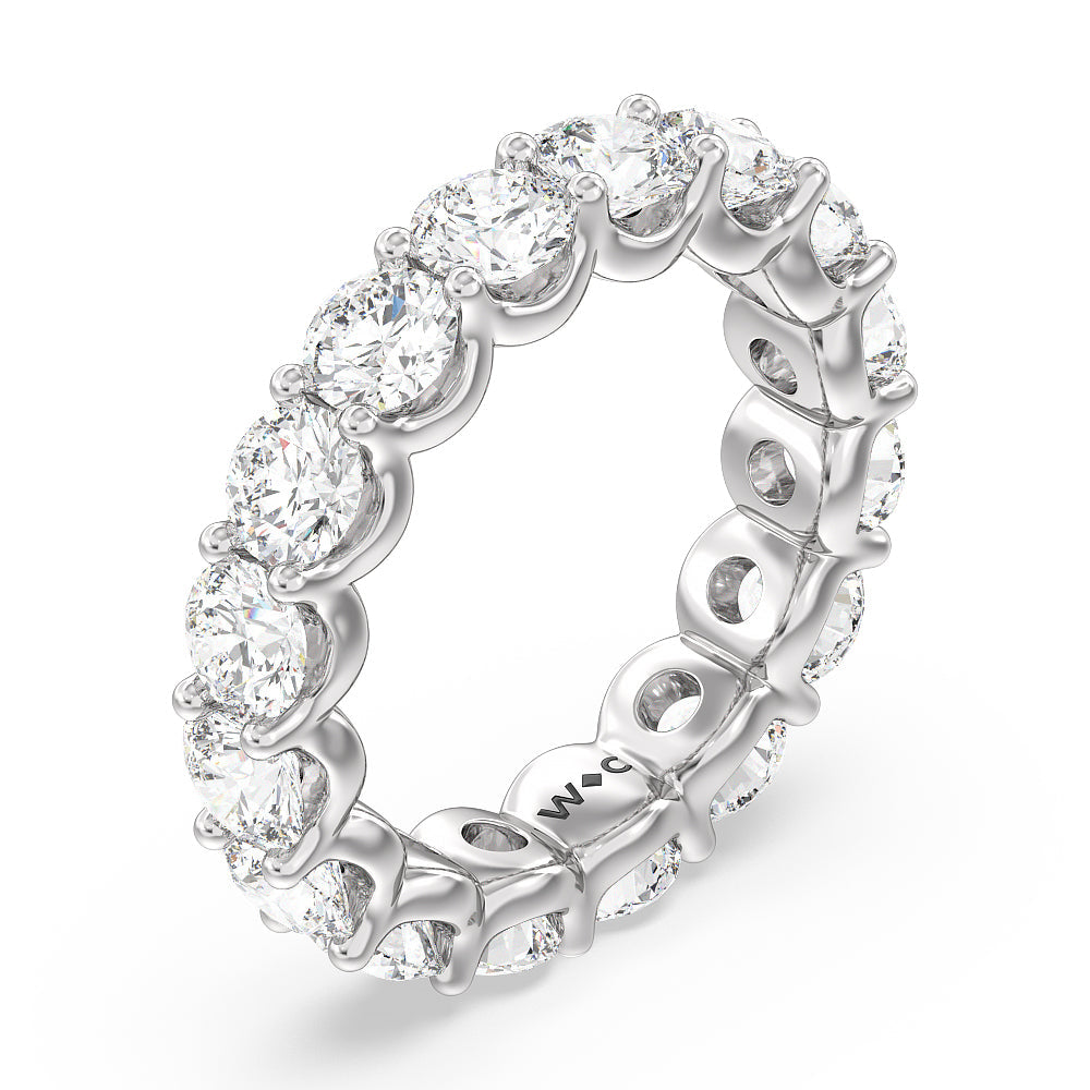 Shared Prong Wave Lab Diamond Eternity Ring with Platinum / Natural / 5 1/4 Cut Diamond in 14KT Platinum / Natural / 5 1/4 view 3
