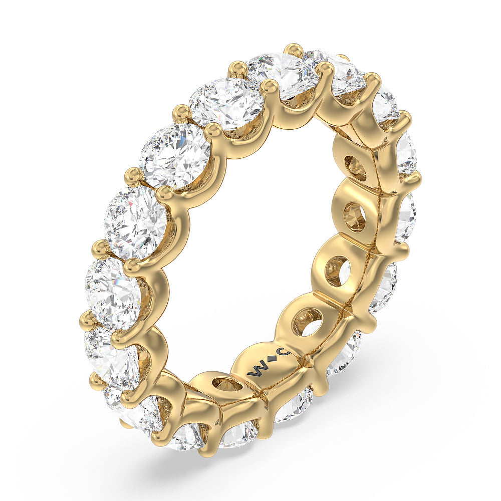 Shared Prong Wave Lab Diamond Eternity Ring with 18KT Yellow Gold / Natural / 5 1/4 Cut Diamond in 14KT Yellow Gold / Natural / 5 1/4 view 3
