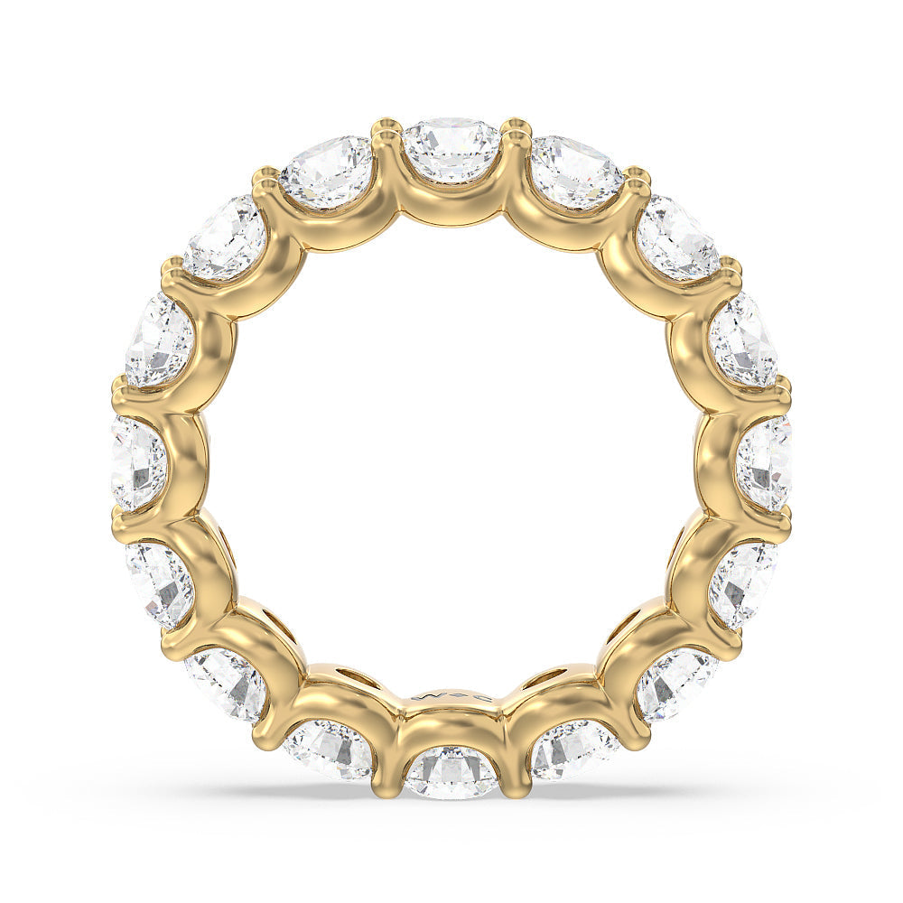 Shared Prong Wave Lab Diamond Eternity Ring with 18KT Yellow Gold / Natural / 5 1/4 Cut Diamond in 14KT Yellow Gold / Natural / 5 1/4 view 2
