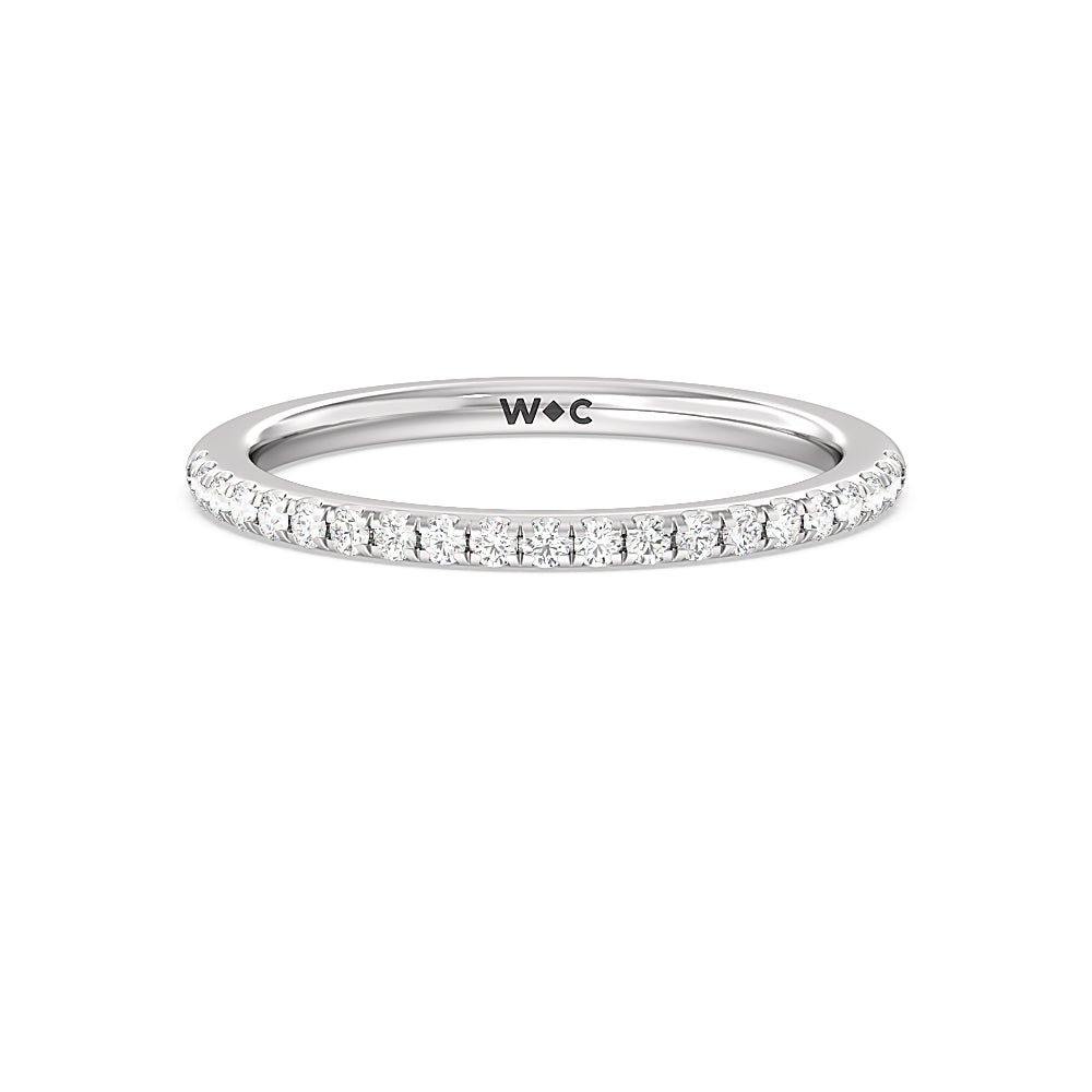 Cathedral Halo Diamond Wedding Band with Platinum Cut Diamond in 14KT Platinum view 1
