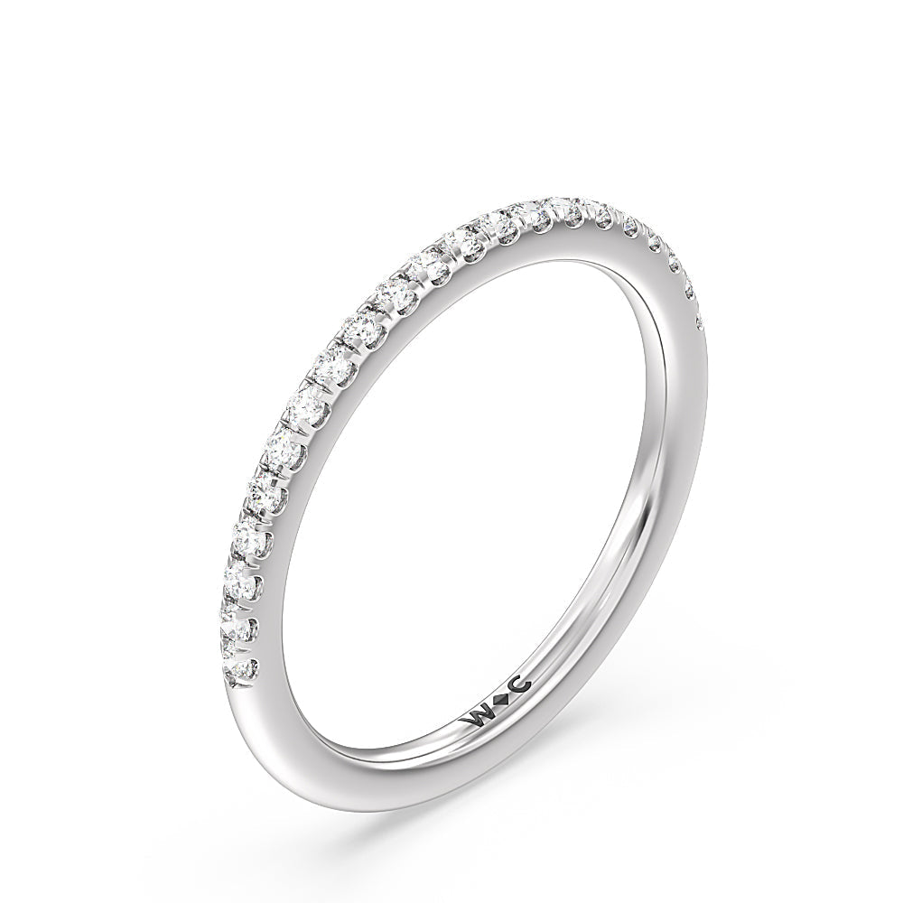 Cathedral Halo Diamond Wedding Band with Platinum Cut Diamond in 14KT Platinum view 4
