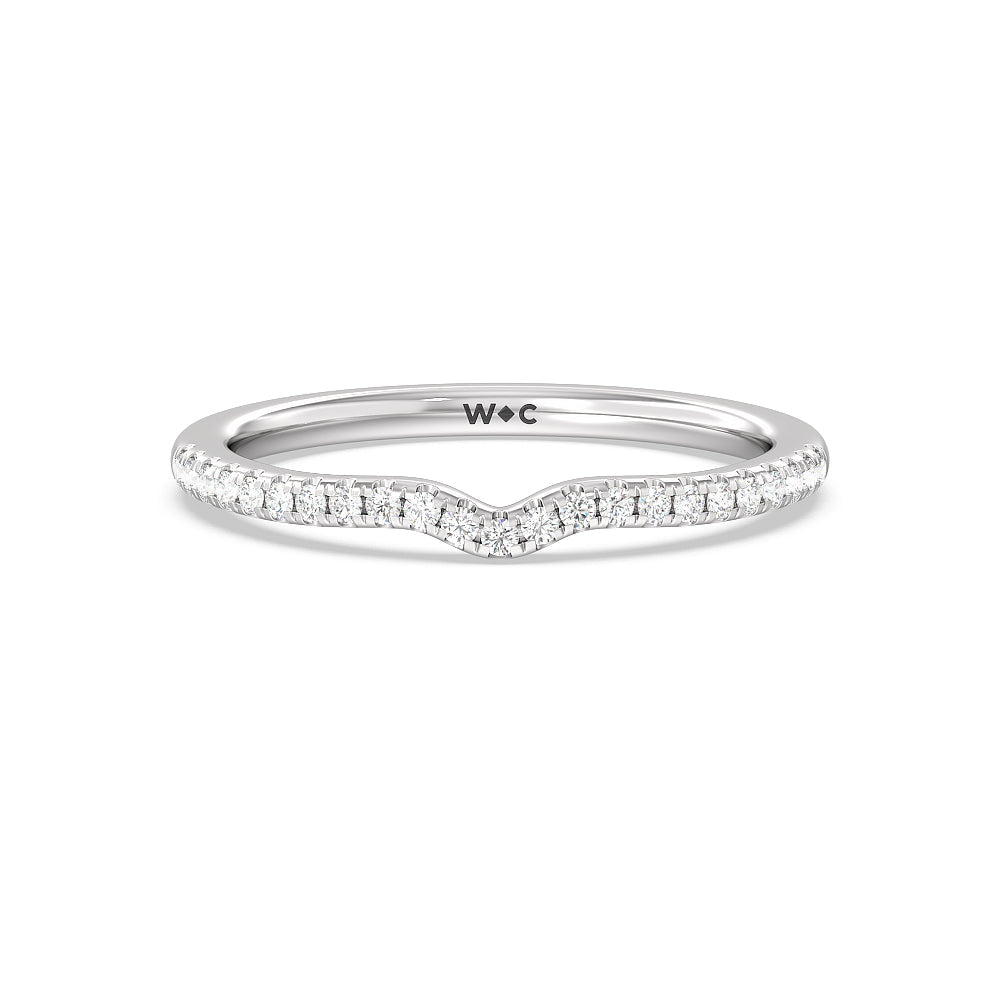 Six Prong Tulip Solitaire Diamond Wedding Band with Platinum Cut Diamond in 14KT Platinum view 1
