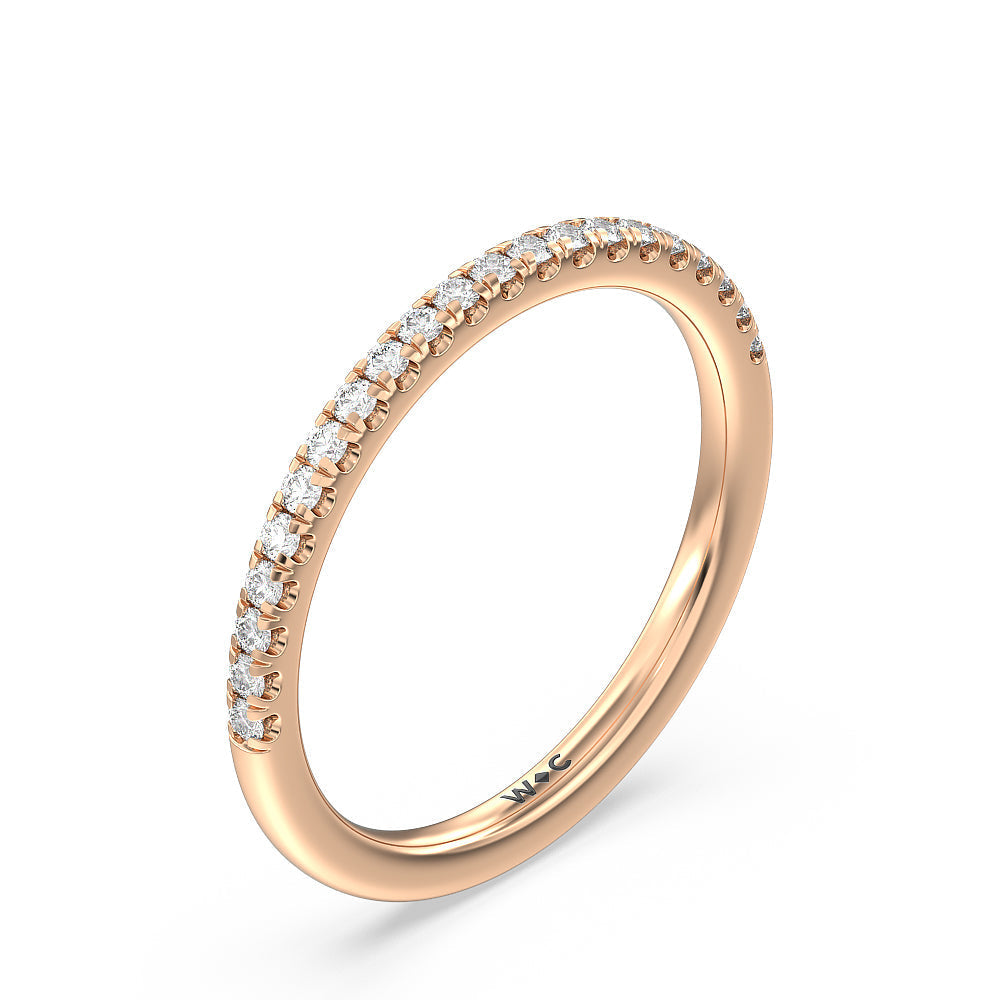 Saturn Double Halo Solitaire Diamond Wedding Band with 18KT Rose Gold Cut Diamond in 14KT Rose Gold view 4
