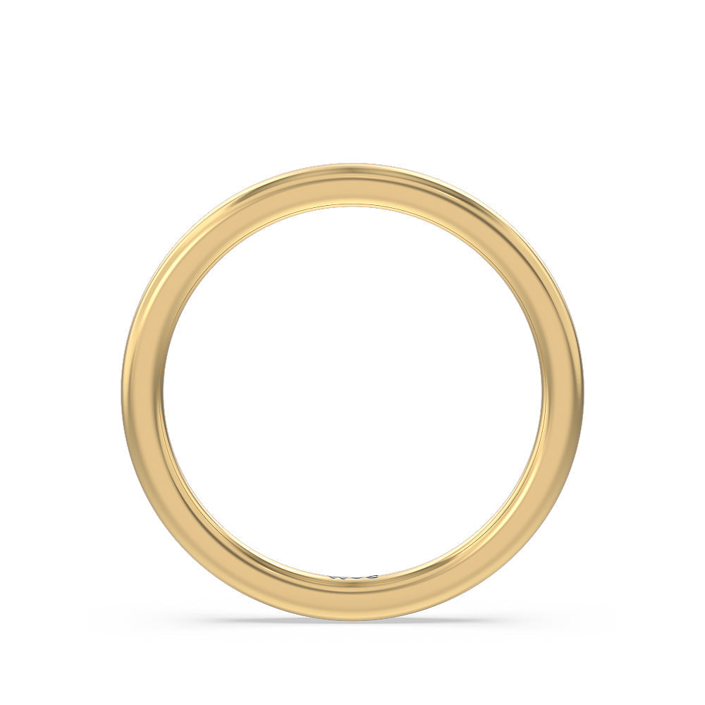 Saturn Double Halo Solitaire Wedding Band with 18KT Yellow Gold Cut Diamond in 14KT Yellow Gold view 2
