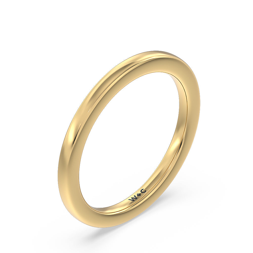 Aura Studded Crescent Shank Hidden Halo Solitaire Wedding Band with 18KT Yellow Gold Cut Diamond in 14KT Yellow Gold view 4
