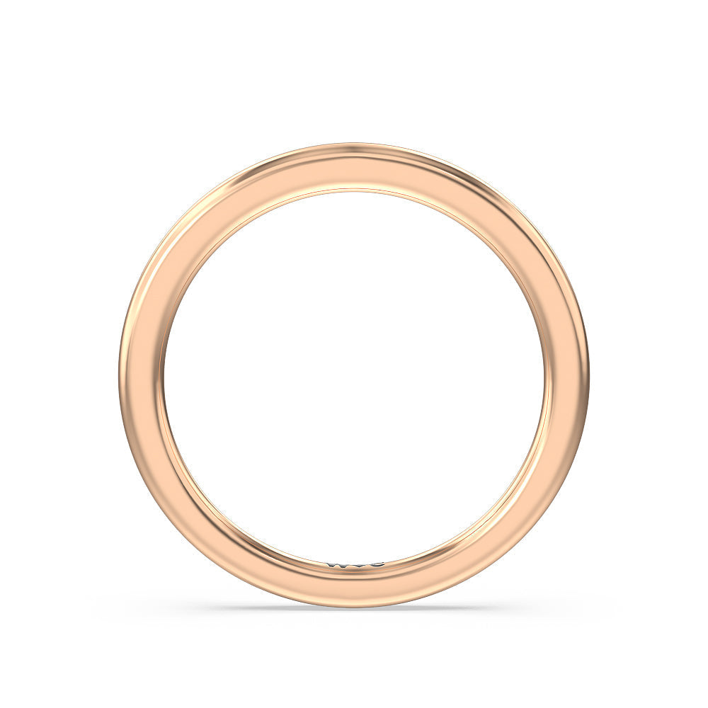 Glamorous Pear Side Stone Solitaire Wedding Band with 18KT Rose Gold Cut Diamond in 14KT Rose Gold view 2
