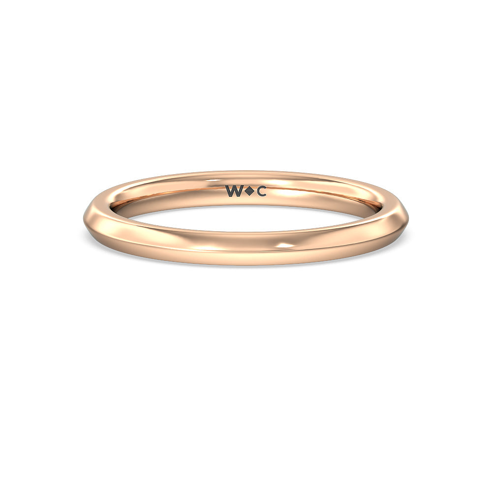 Knife Edge Pave & Side Stone Cathedral Wadding Band with 18KT Rose Gold Cut Diamond in 14KT Rose Gold view 1
