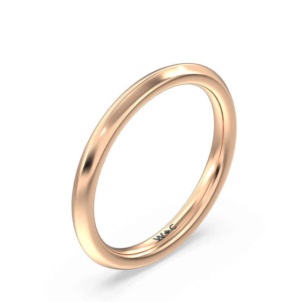 Knife Edge Pave & Side Stone Cathedral Wadding Band with 18KT Rose Gold Cut Diamond in 14KT Rose Gold view 4
