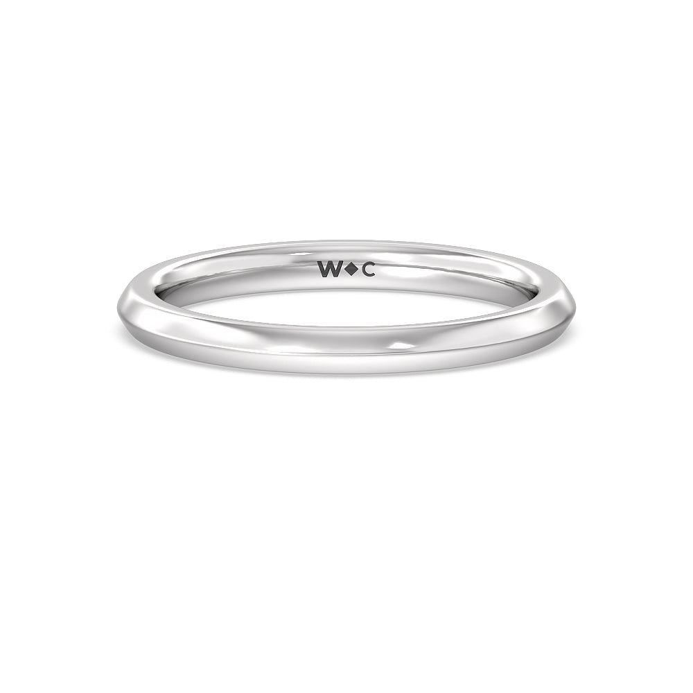 Knife Edge Pave & Side Stone Cathedral Wadding Band with Platinum Cut Diamond in 14KT Platinum view 1
